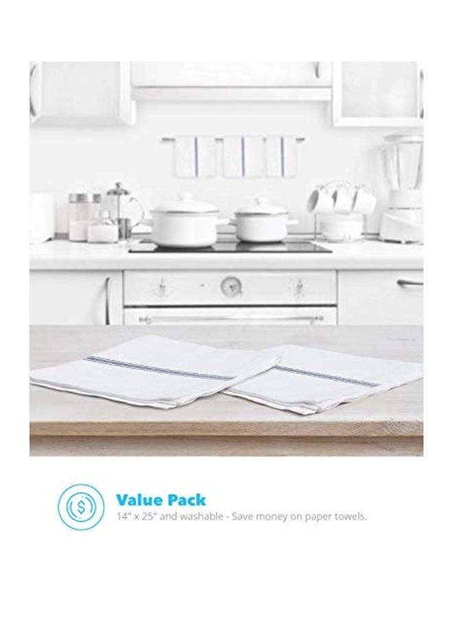 15-Piece Classic Kitchen Towel White 14x25inch