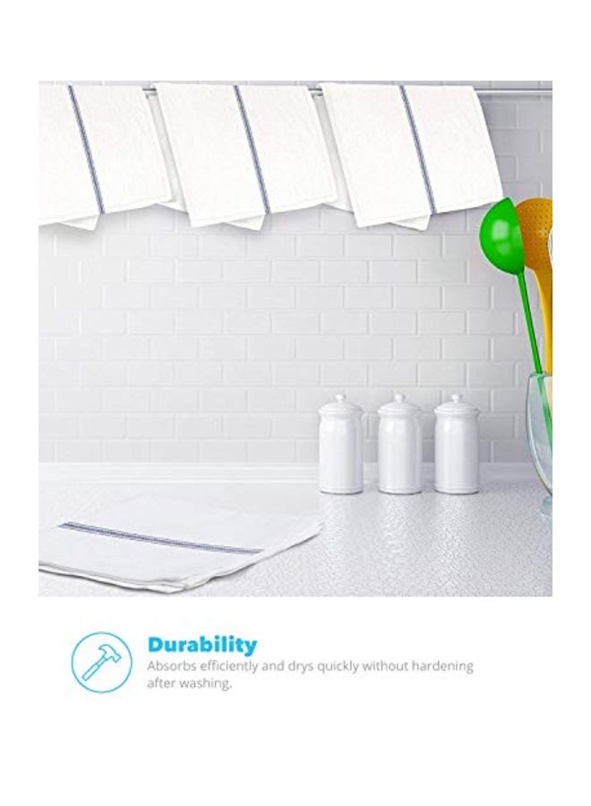 15-Piece Classic Kitchen Towel White 14x25inch