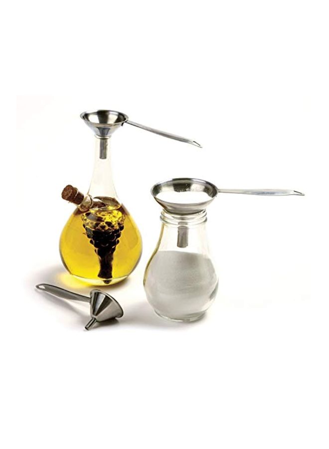 2-Piece Stainless Steel Funnel Set Silver
