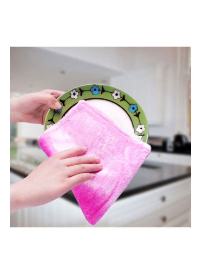 Microfiber Dish Cleaning Towel Pink 9.1x7.1inch