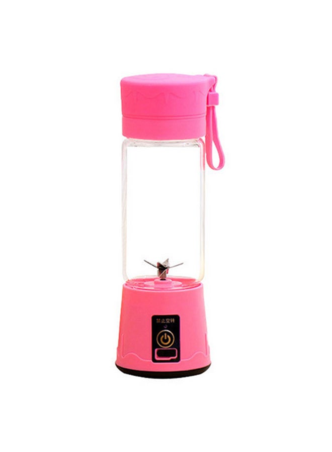 Portable USB Juicer Cup Pink/Clear 24.5*9*9cm
