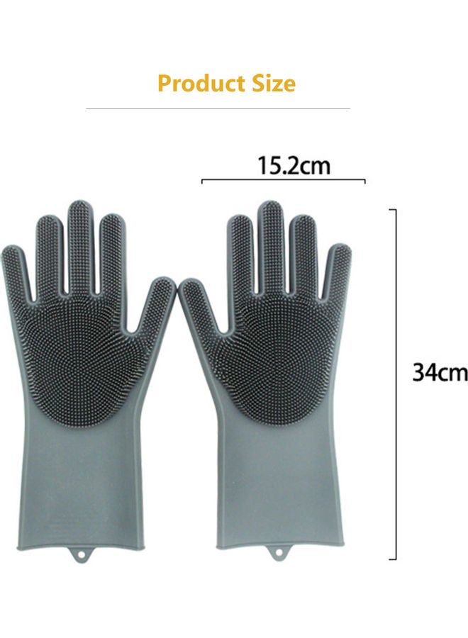 1-Pair Dishwashing Gloves Grey