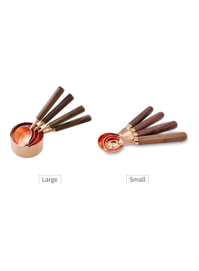 4-Piece Measuring Spoons Set Brown/Gold 5.1x0.78 Inch , 5.9x0.98 Inch, 6.1x1.25 Inch, 6.69x1.77 Inch