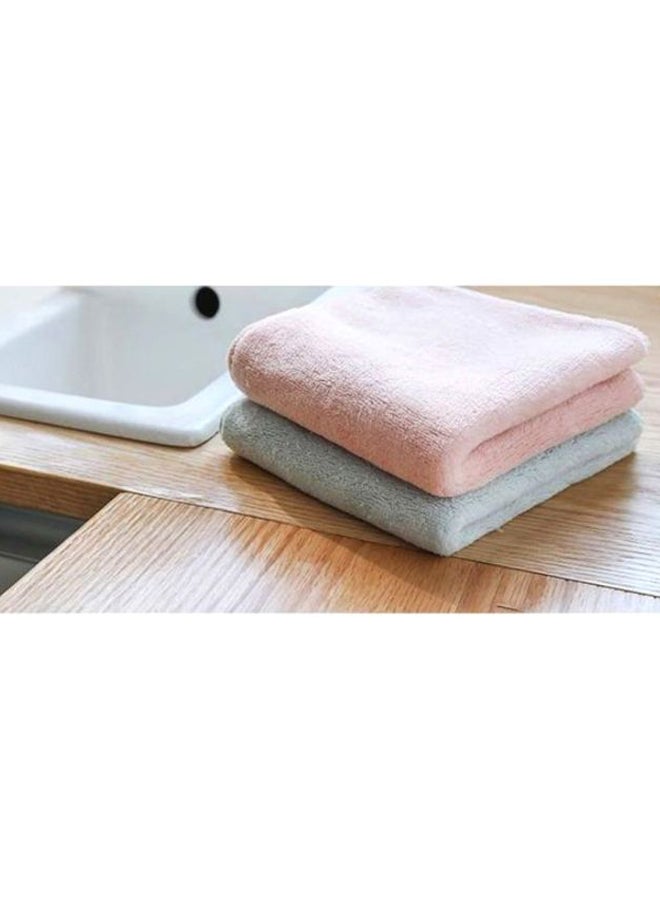 3-Piece Microfiber Cleaning Cloth Set Pink/Purple/Blue 30x30cm