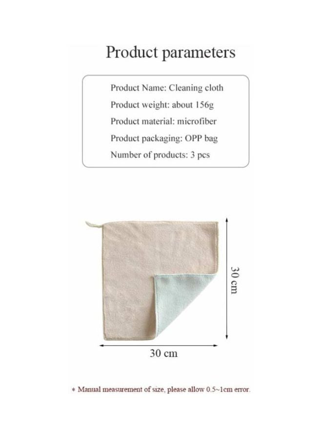 3-Piece Microfiber Cleaning Cloth Set Pink/Purple/Blue 30x30cm