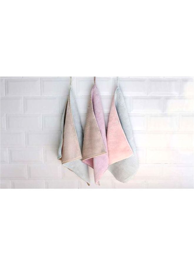 3-Piece Microfiber Cleaning Cloth Set Pink/Purple/Blue 30x30cm