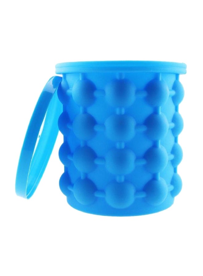 Silicone Ice Cube Maker Bucket Blue 10cm