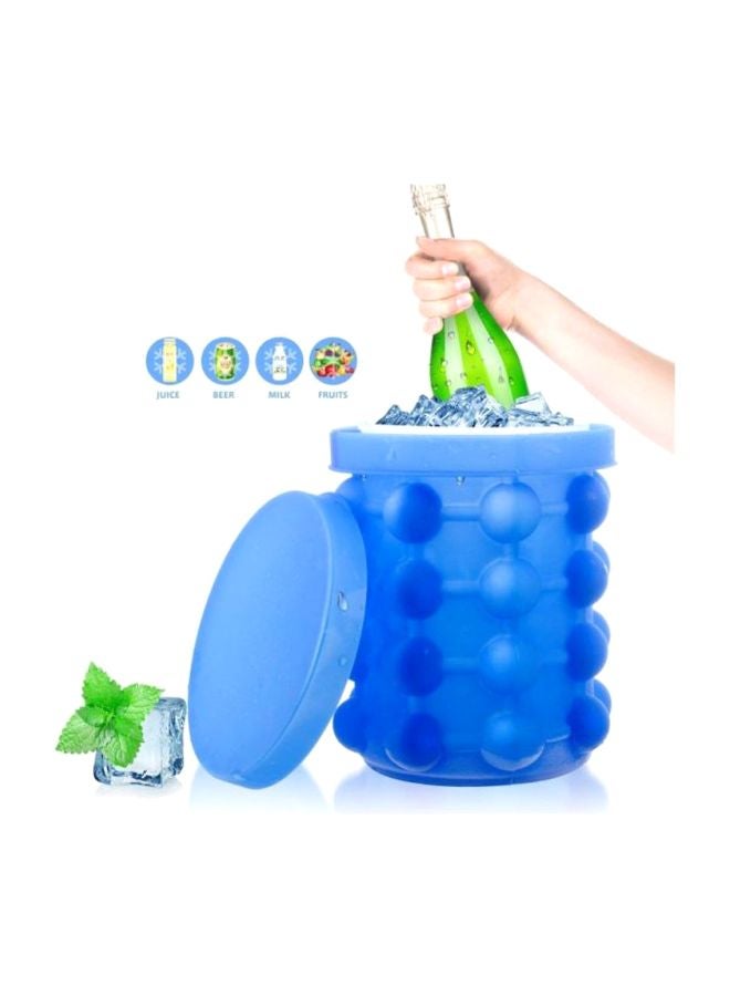 Portable Silicone Ice Cube Maker Blue 14x12cm