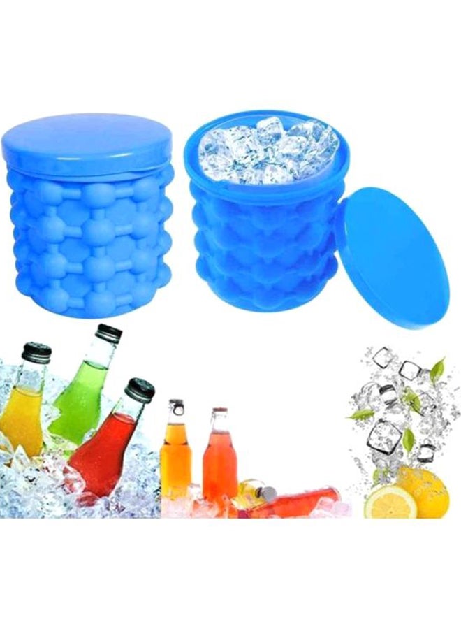 Portable Silicone Ice Cube Maker Blue 14x12cm