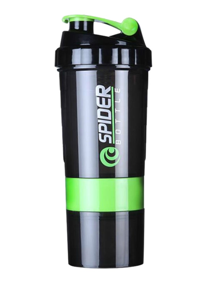 Powder Shaker Mixing Whey Protein Water Bottle Black/Green 500ml