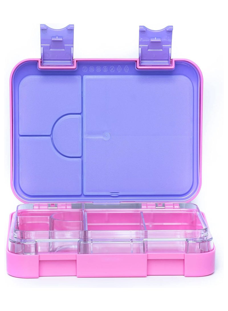Snack Attack TM Bento Lunch Box for kids Pink Unicorn Color for Kids| 4or6 Convertible Compartments BPA FREE LEAKPROOF Dishwasher Safe Back to School Season for children Boys Girls Toddlers