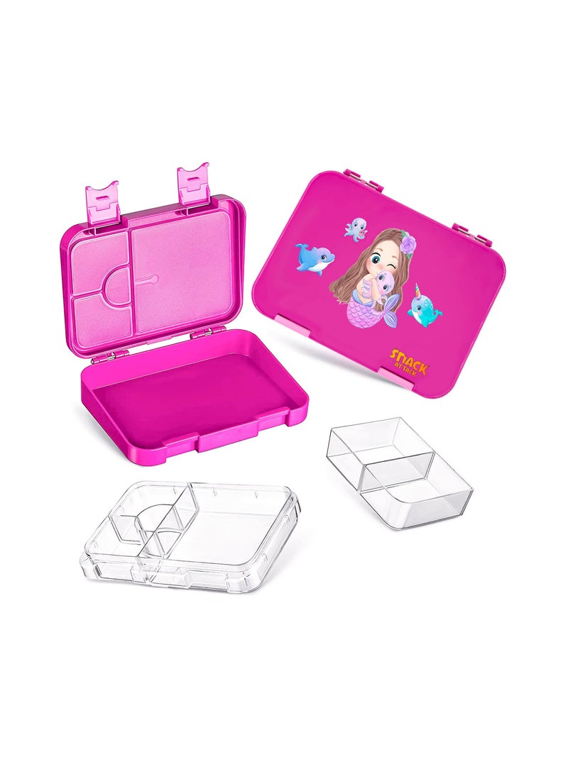 Lunch Box for Kid School Bento Purple Color for Kids 4 6 Convertible Compartments, BPA FREE, LEAK PROOF, Dishwasher Safe, Back to School Season, Food Graded Materials, Made of Triton