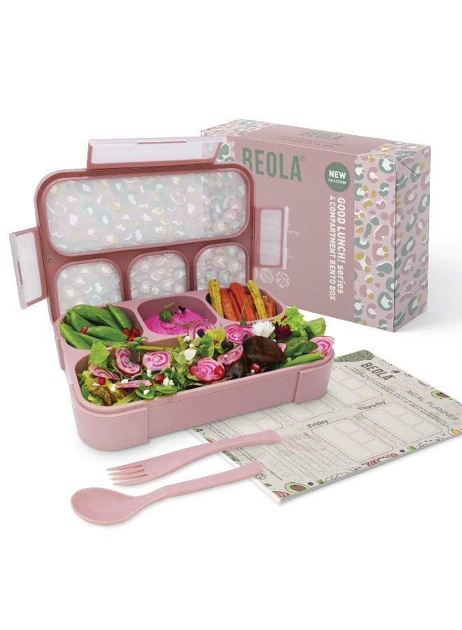 Multi Compartment Lunch Box For Kids Adults, rose ash/pattern