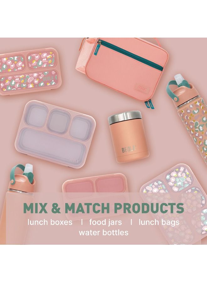 Multi Compartment Lunch Box For Kids Adults, rose ash/pattern