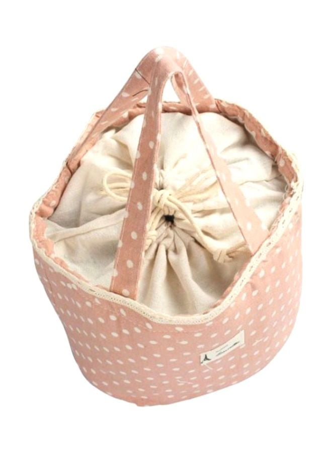 Polka Dots Insulated Lunch Bag Pink/White 17x15x18cm