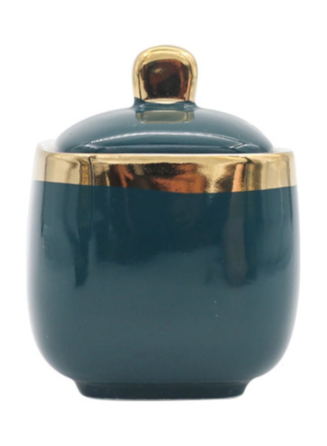 4-Piece Ceramic Spice Jar Set Gold/Green 32.7x11x10cm