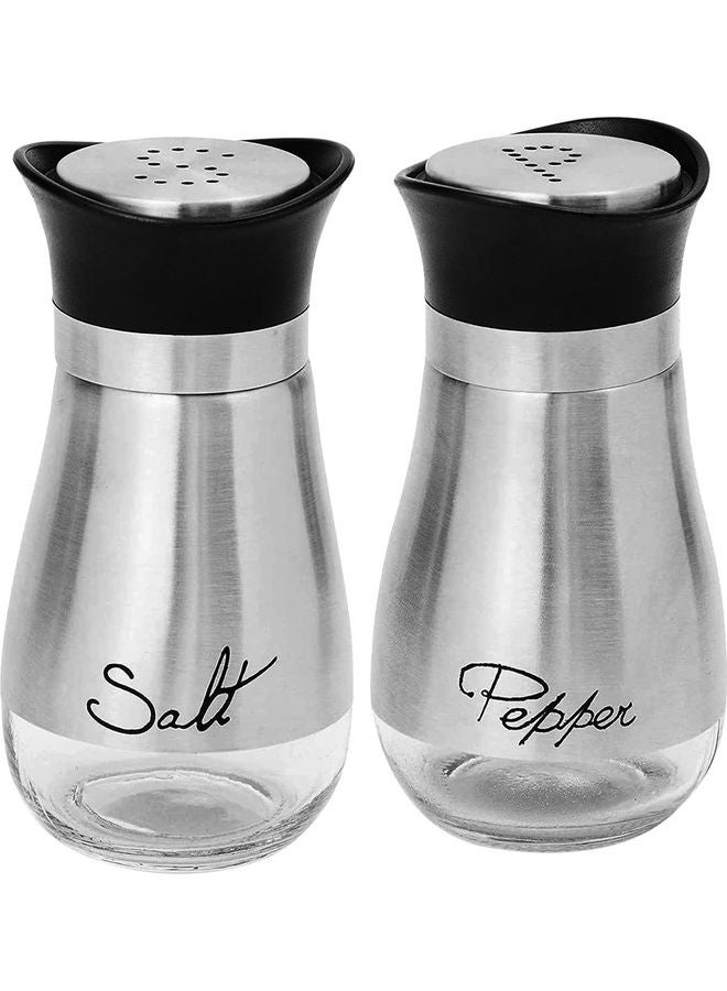 Salt and Pepper Shakers (2-Pc. Set) Elegant w/Clear Glass Bottom multicolor 11cm