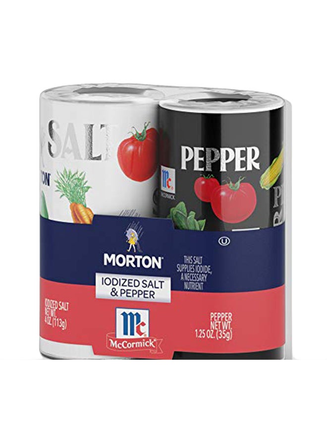 Pack Of 12 Iodized Salt and Pepper Shaker Set Multicolour