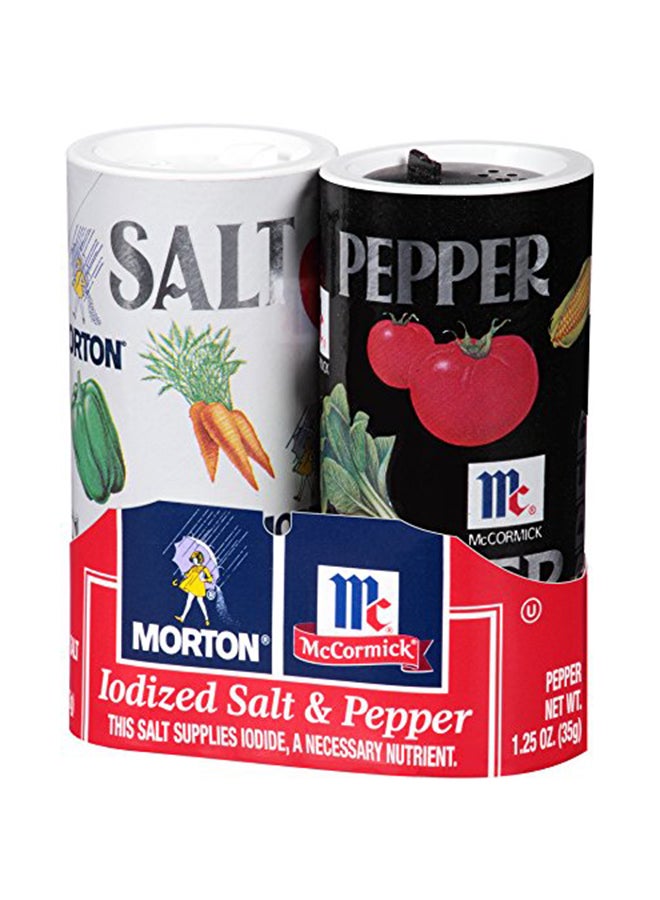 Pack Of 12 Iodized Salt and Pepper Shaker Set Multicolour