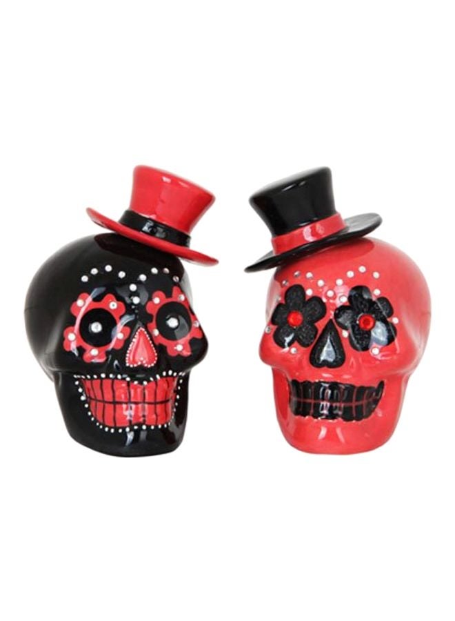 Salt And Pepper Shakers Set Red/Black 3.25x2.75x2.5inch