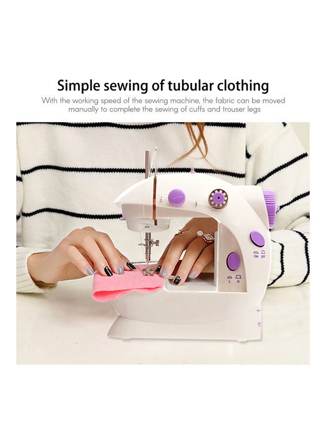 Portable Mini Sewing Machine H15345 White/Purple