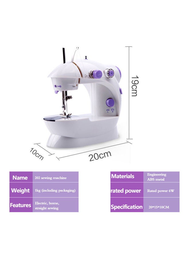 Portable Mini Sewing Machine H15345 White/Purple