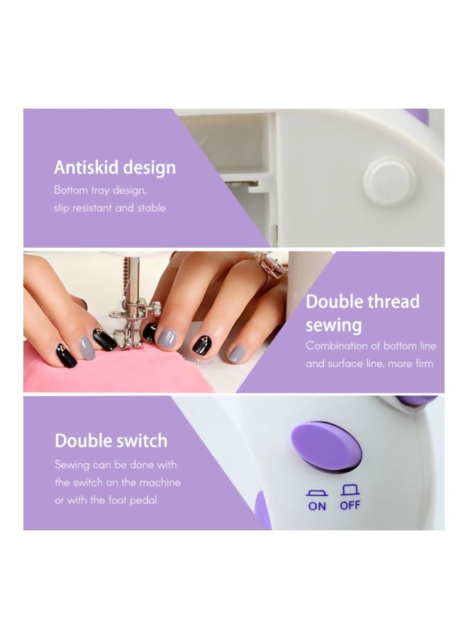 Electric Sewing Machine SM-202A White/Purple/Silver