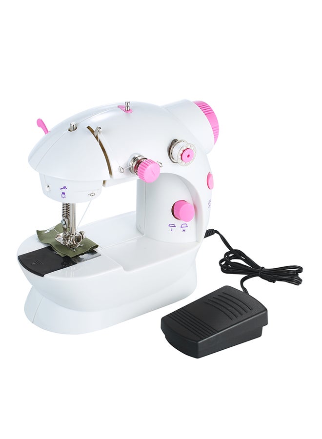 Mini Adjustable 2-Speed Double Thread Electric Sewing Machine E11599UK-A Pink/White/Black