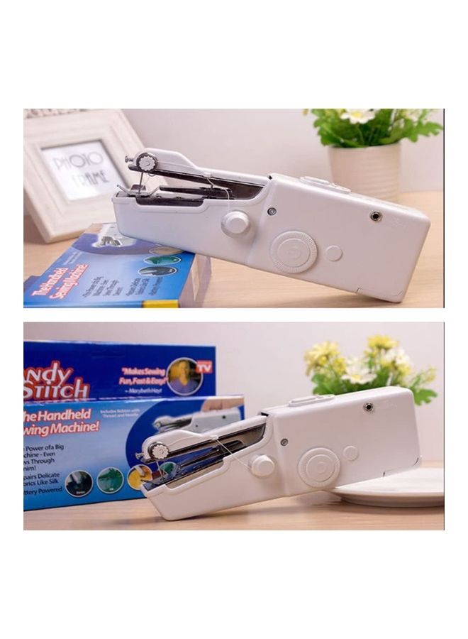 Handheld Portable Mini Electric Sewing Machine White 10cm