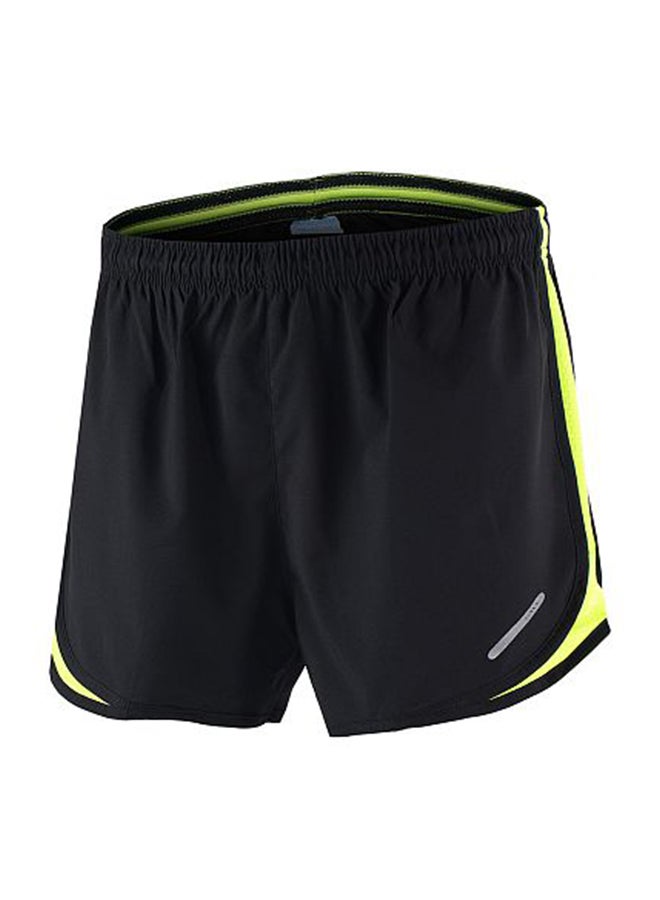 2 in 1 Running And Cycling Sports Shorts Green/Black
