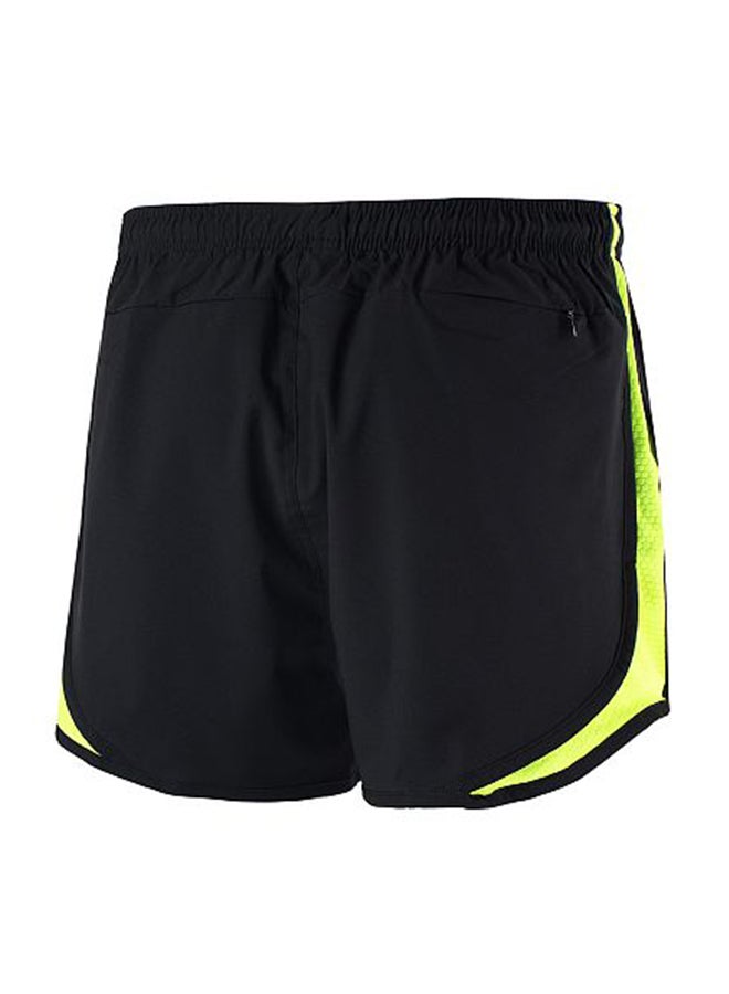 2 in 1 Running And Cycling Sports Shorts Green/Black