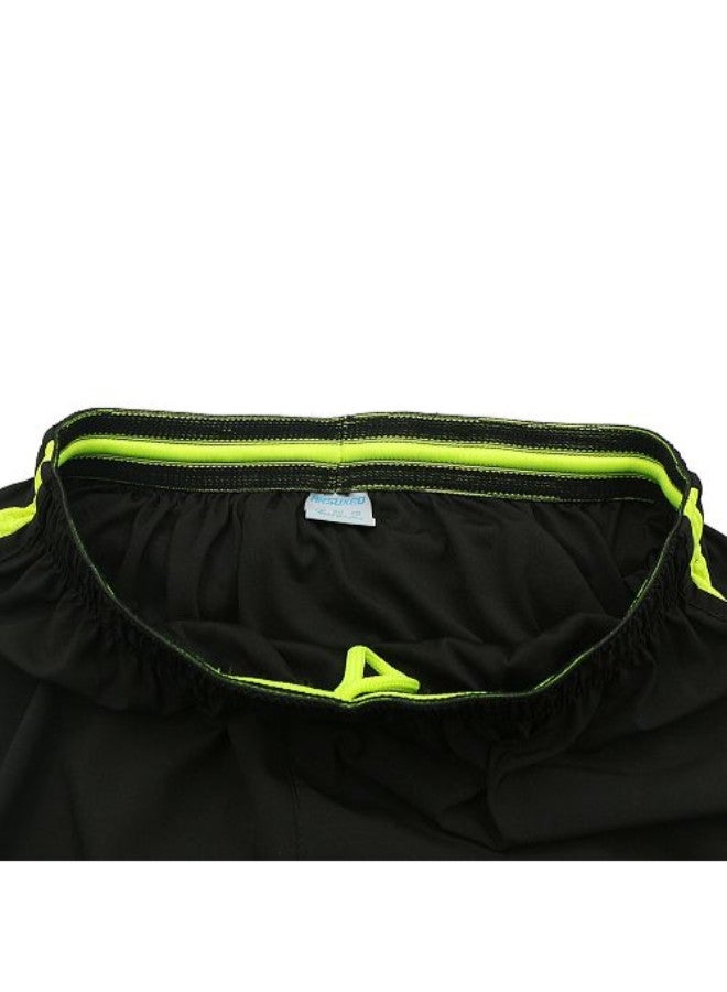 2 in 1 Running And Cycling Sports Shorts Green/Black