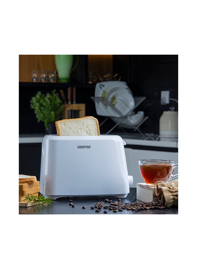 2 Slice Bread Toaster - Removable Crumb Tray| One Touch Cancel Button | 6 Browning Setting Control 700 W GBT36515N White