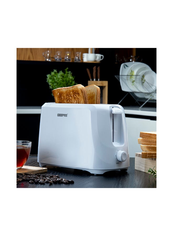 2 Slice Bread Toaster - Removable Crumb Tray| One Touch Cancel Button | 6 Browning Setting Control 700 W GBT36515N White