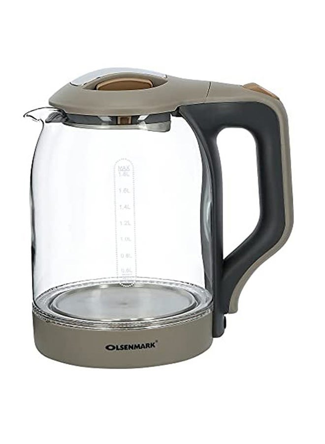 Glass Electric Kettle 1.8 L 1500 W OMK2394 Brown/Clear