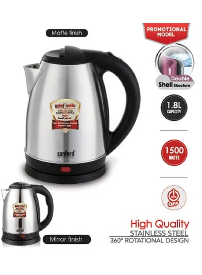 Electric Kettle 1.8 L 1.8 L 1500.0 W SF3343EK Silver/Black