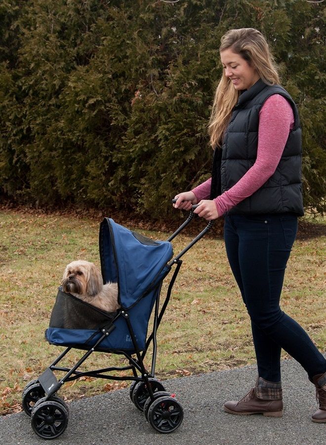 Travel Lite Plus Stroller, Compact, Easy Fold, No Assembly Required, Large Wheels for Cats and Dogs up to 15 pounds, 3 Colors