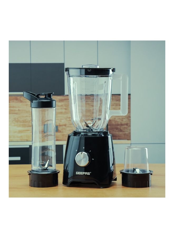 Blender 3-in-1 with 2 Speed and Pulse Function,1.5L & 500ml, Spice Grinder Mill & Food Jug Blender 500.0 W GSB44033 Black