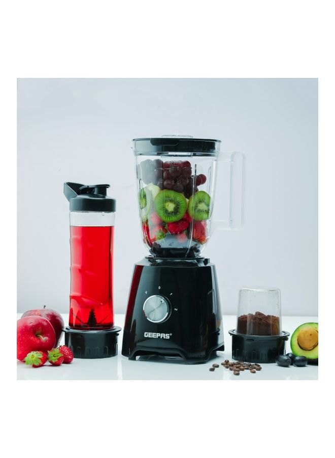 Blender 3-in-1 with 2 Speed and Pulse Function,1.5L & 500ml, Spice Grinder Mill & Food Jug Blender 500.0 W GSB44033 Black