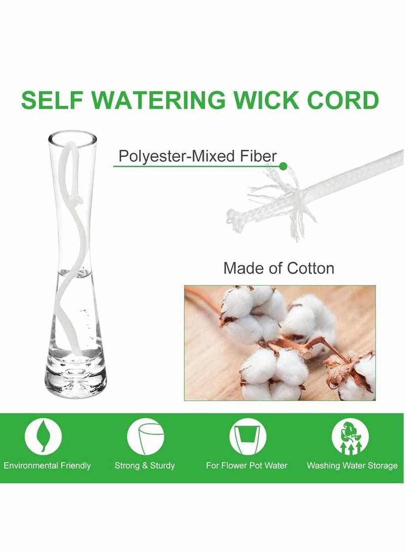 60 Feet 1/4 Inches Self Watering Wick Cord Cotton String Rope with 10 Pcs Plant Labels for Vacation Potted Plant Sitter DIY Automatic Watering Device System Auto Drip Irrigation Waterer