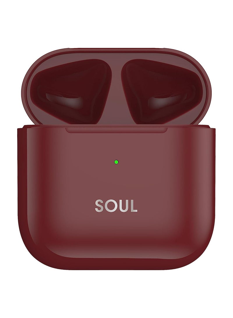 Xcell Soul 11 Small Size Ear Buds, with 5hrs play & talk time and100 hours standby, compatible with most Android/iOS/Harmony OS devices - Maroon