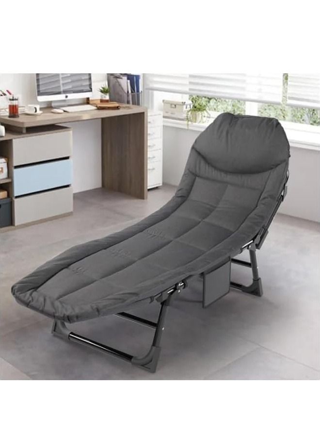 Modern Simple Portable Folding Beds Office Bedroom Nap Single Bed Home Furniture Hospital Accompanying Bed Outdoor Marching Bed 5 Gear Backrest Adjustable Recliner Bed