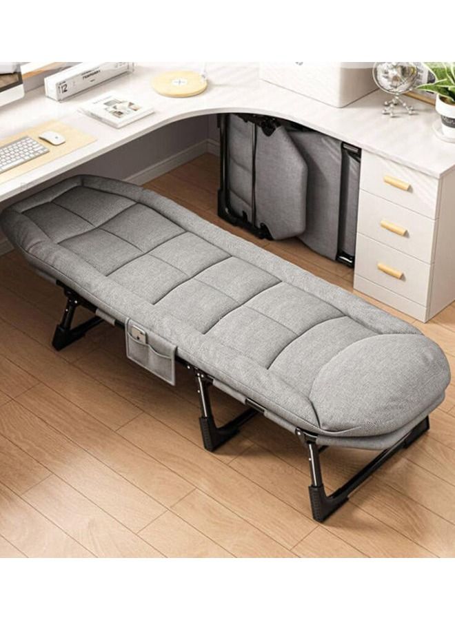 Modern Simple Portable Folding Beds Office Bedroom Nap Single Bed Home Furniture Hospital Accompanying Bed Outdoor Marching Bed 5 Gear Backrest Adjustable Recliner Bed