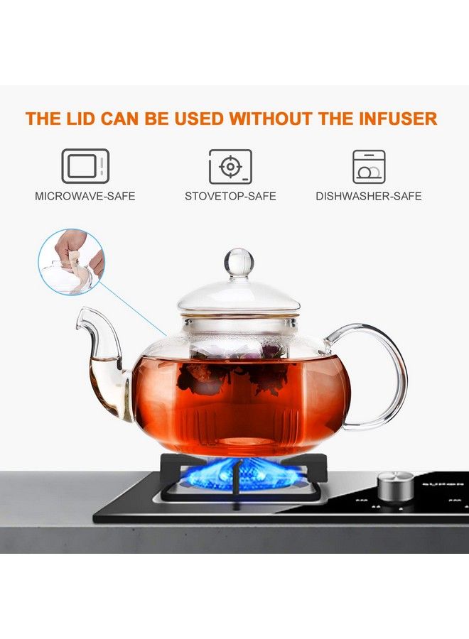 Glass Teapot Stovetop Safeclear Teapot With Removable Infuser 20.3 Ozloose Leaf And Blooming Tea Maker