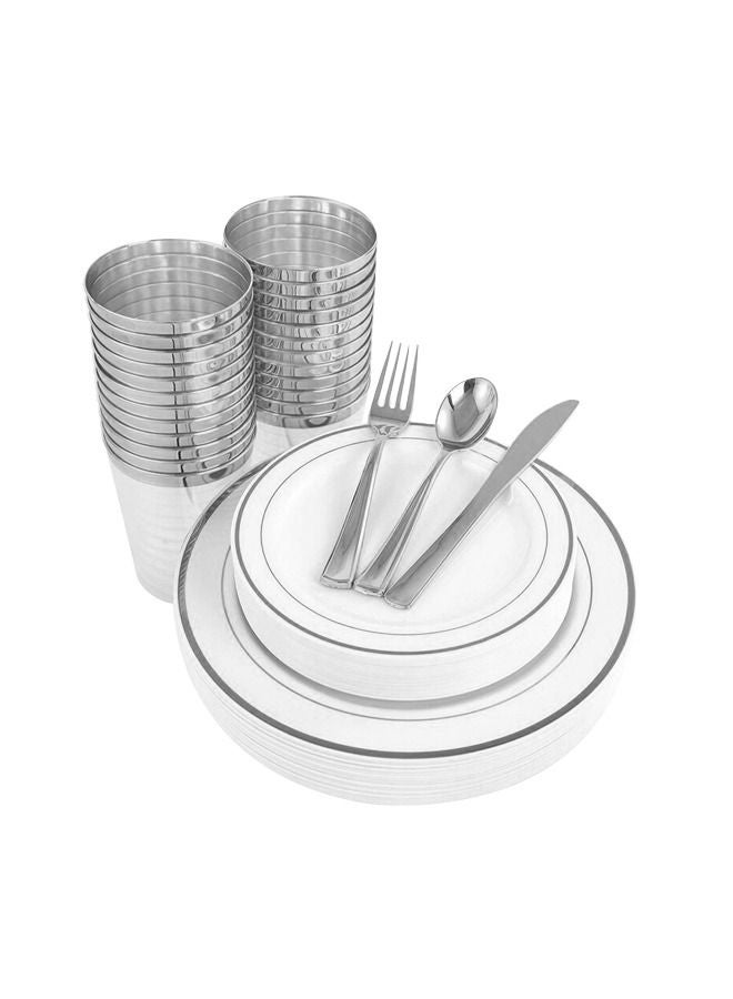 150Pcs Disposable Plates Party Birthday Plates for Lunch Plates Set Dinnerware Set