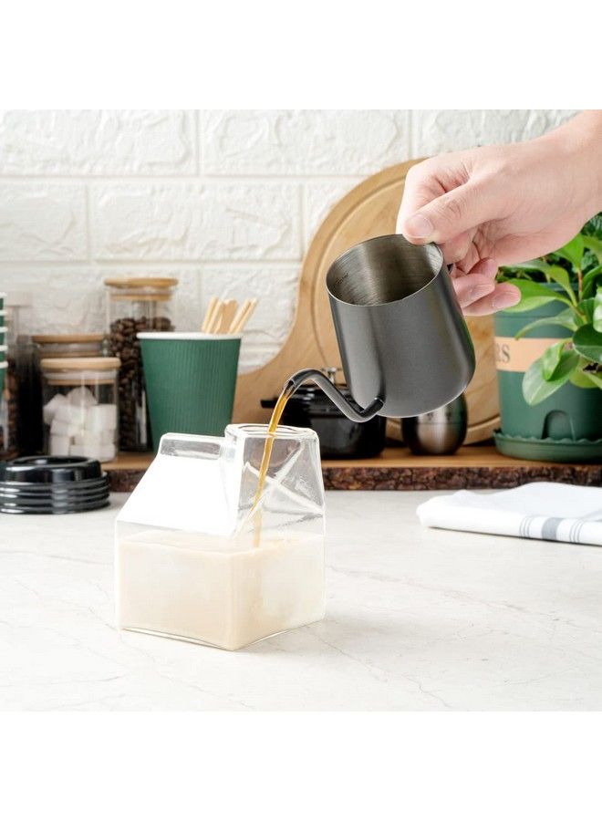 12 Ounce Glass Milk Carton 1 Reusable Milk Carton Creamer Durable Serve Cream Milk Or Juice Clear Glass Mini Milk Carton Dishwashersafe For Homes Or Restaurants