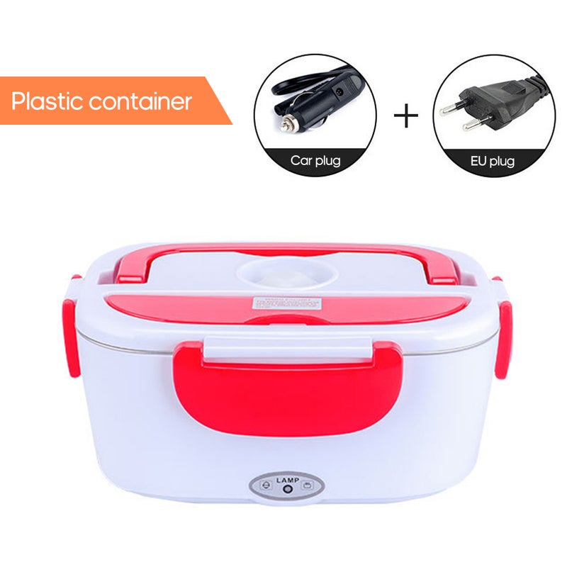 Multi-functional Portable Electric Heating Lunch Box With Removable Stainless Steel Container Red