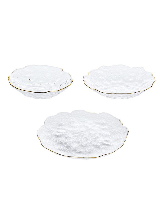 3-Piece Ice Point Special Shaped Wave Plate White 27x6.2x27cm