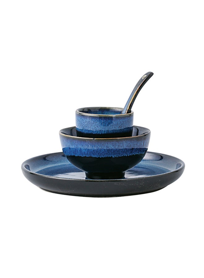 4-Piece Ceramic Dinnerware Set Navy Blue