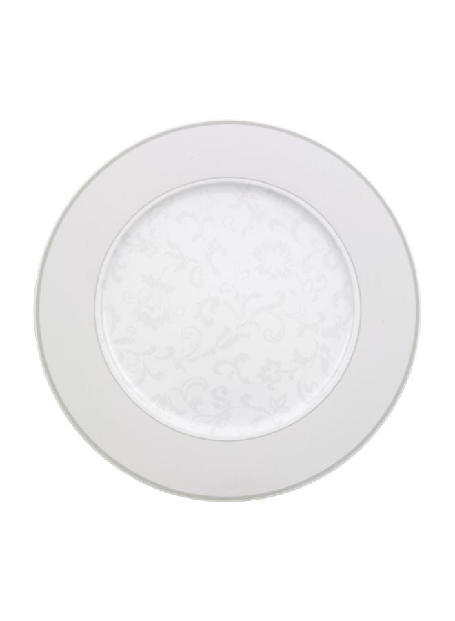 Grey Pearl Porcelain Plate White